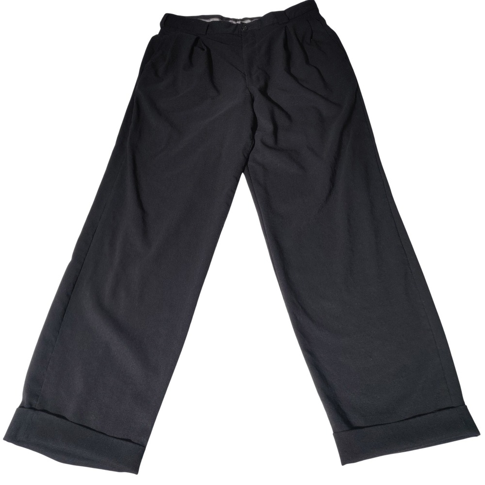 Giorgio Armani Le Collezioni Black Pleated Cuffed Pants 36 (33.75"x32.5") Italy